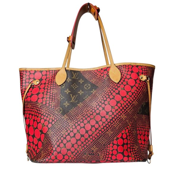 LOUIS VUITTON Neverfull Kusama MM Tote Waves Red Polka Dot Shoulder Bag LDT EDTN - Picture 3 of 16